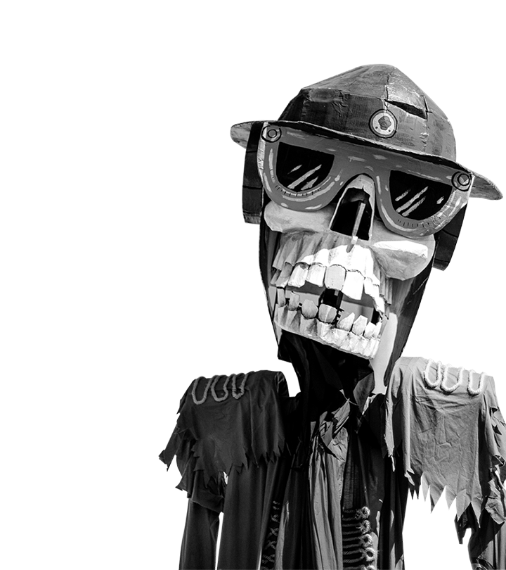 A Voodoo Ranger paper maché head
